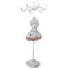 Jewelry Holder Display Necklace Earrings Storage Polyresin Doll Stand with Detachable BracketGrey 2