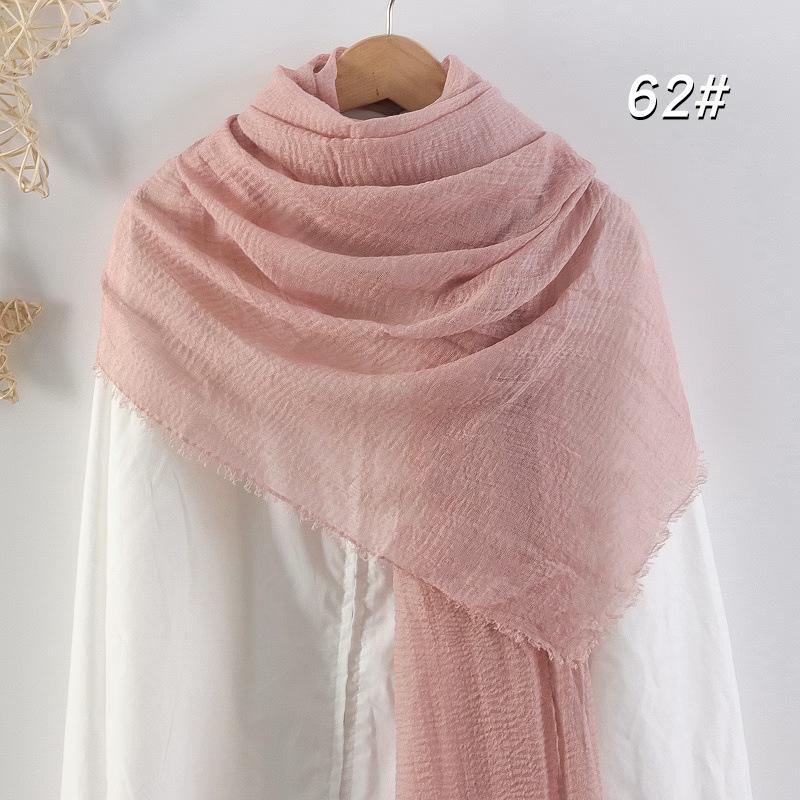 Sciarpa da donna in cotone lino seta - Per tutte le stagioni, colore unito, versatile foulard per testa e parasole