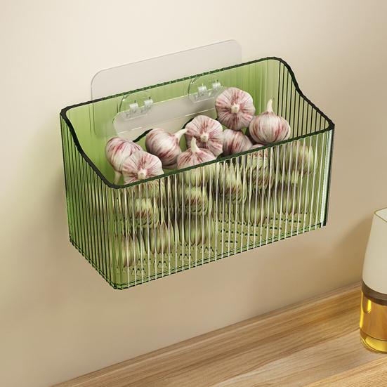 Storage Box No Drilling with Hollow Drain Holes Organizer Space-saving Storage Basket for Kitchen And Bathroom