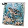 Coastal Home Decor Accents Sea Turtle Octopus DIY 3D Pearl Painting Kit, Ocean Theme Diamond Art Beach House Wall Kit for Adults Beginner, Bead