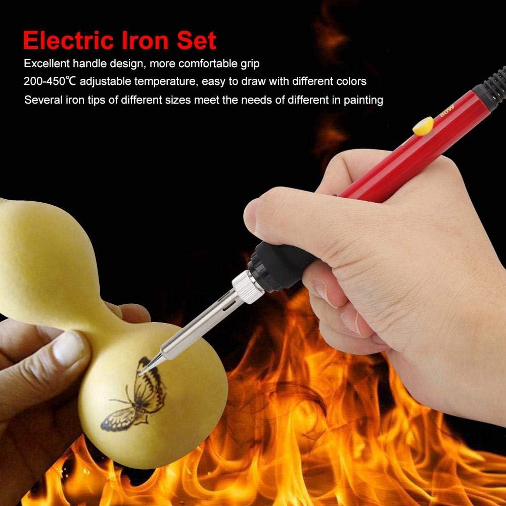 Simlug Wood Burning Kit, Adjustable Temperature Electric Iron Painting Tool Set with 27 Iron Tips(110V#1)