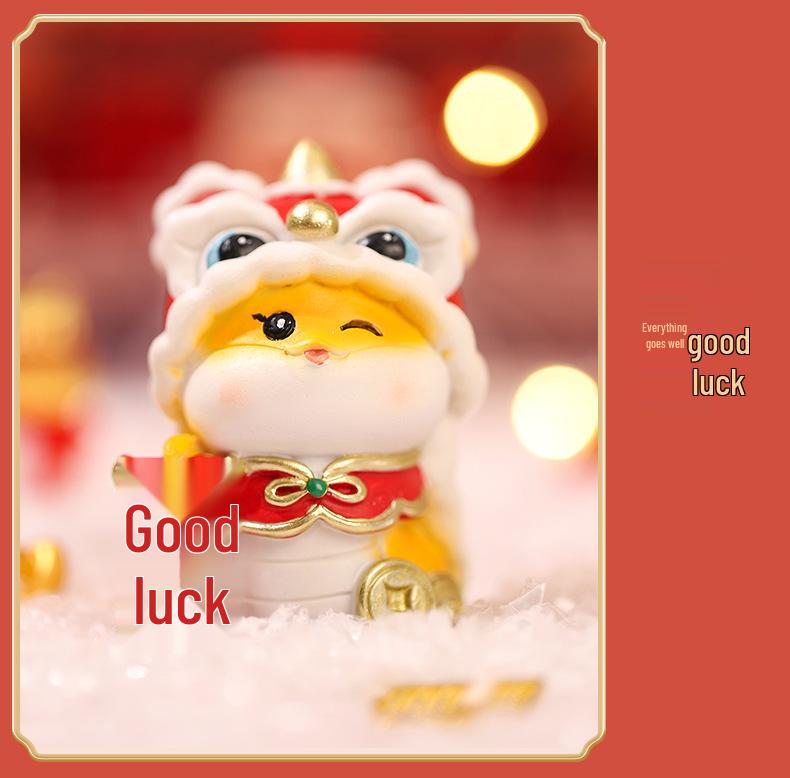 Guochao Zodiac Snake Figurine: Year of the Snake Desktop Ornament, Spring Festival Creative Gift