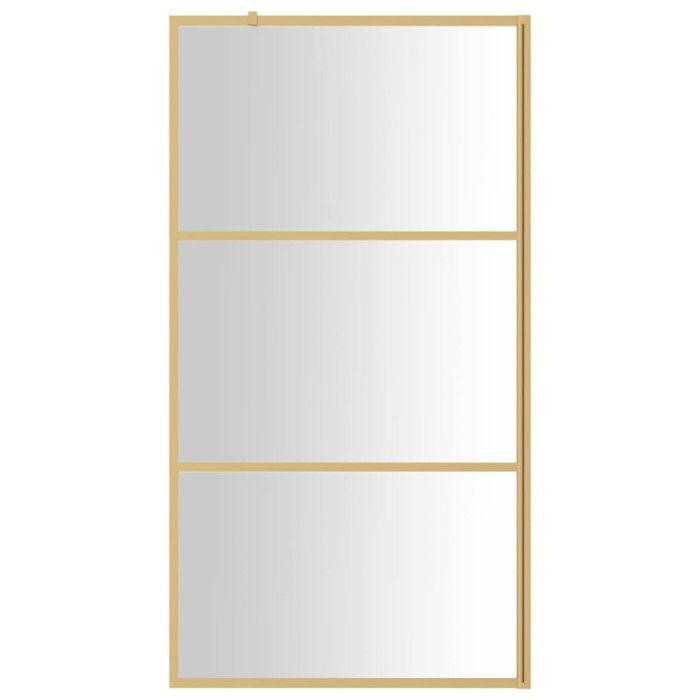 Paroi de douche avec verre ESG transparent doré 100x195 cm