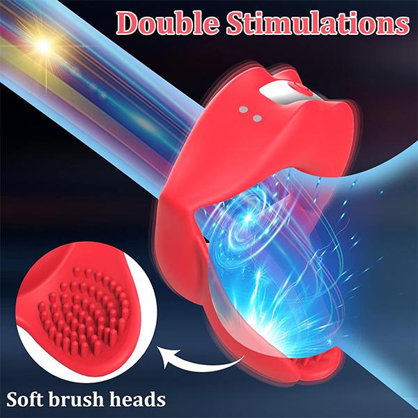 Vibrierender Penis-Cockring-Lippensilikon-Schwanzring-Vibrator, männliches Erektionsverbesserungsmassagegerät, dehnbare Hodenstimulation, Sexspielzeug