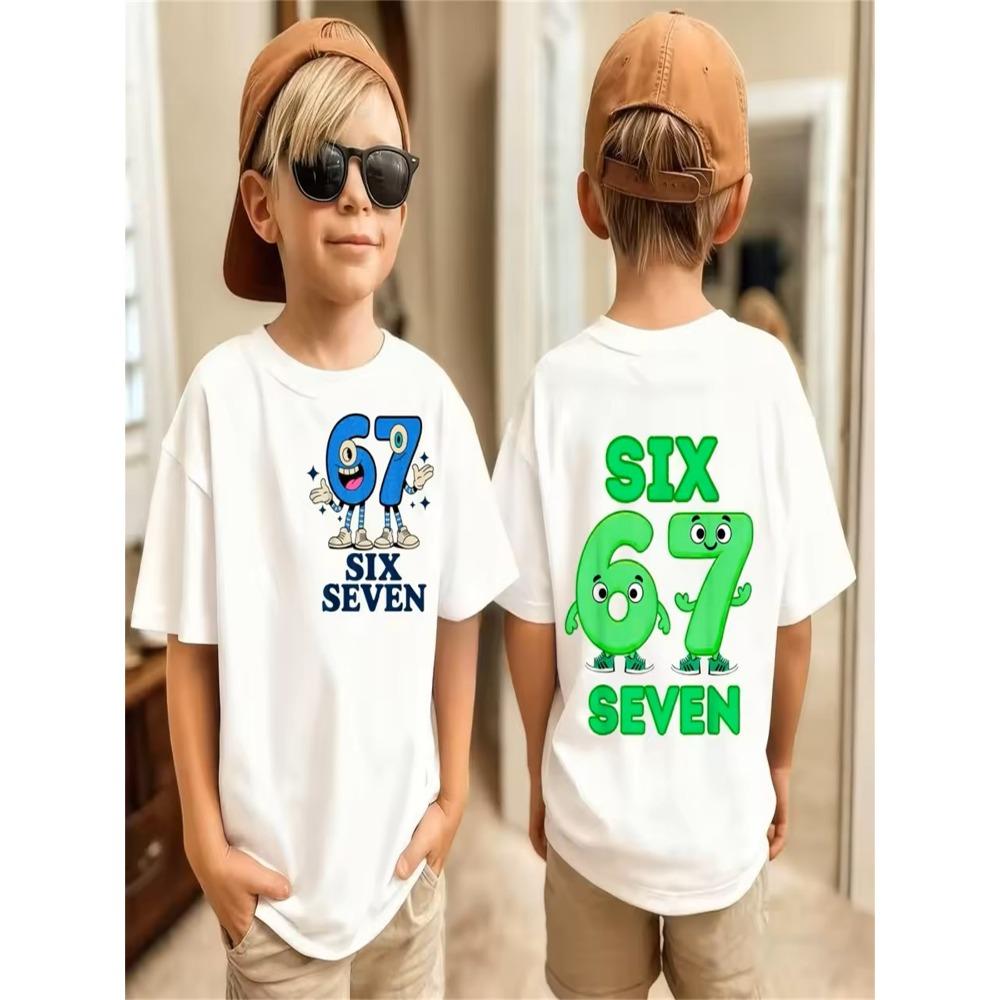 Summer 67 Meme T-Shirt for Men's Funny Digital Print Short Sleeve Tee Loose Comfortable Tops Streetwear Fashion Women Clothes