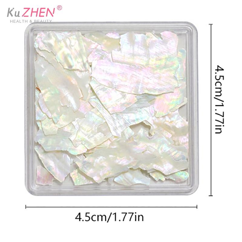 2024 1Box Aurora Shell Flakes Abalone Nails Charms Thin Natural Irregular Slice Shell Stone Sequins Manicure Art Decoration