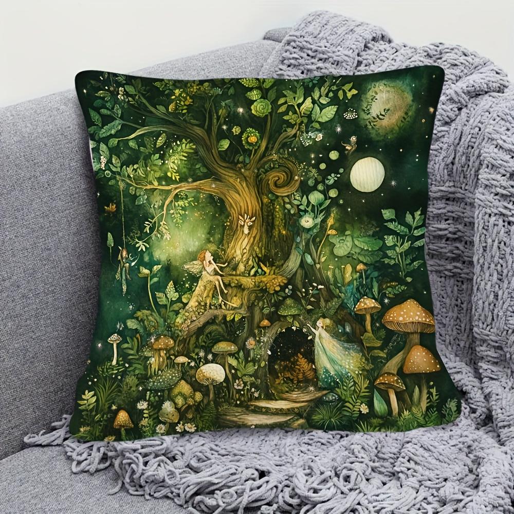 Goldbottomed Crane Theme Doublesided Printed Pillow Cover Short Plush Suitable Living Rooms Bedrooms Sofas Throw Cushion Cover