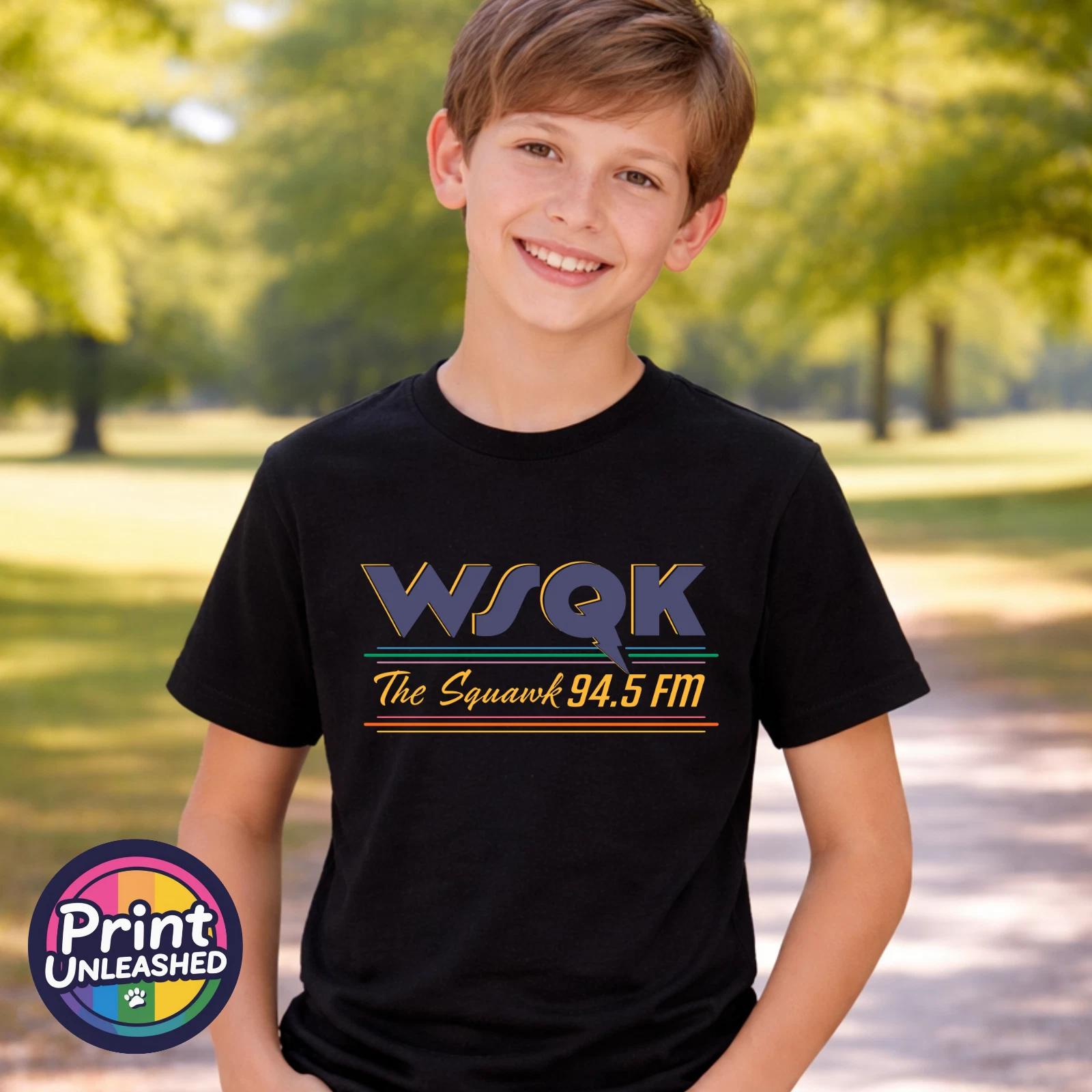 WSQK Graphic T-Shirt Age 5-18 The Squawk Hawkins Radio 94.5 FM Tee Kids Teen L