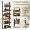 2 In 1 Over The Door Pantry Organizer, Wall Mounted Spice Rack, 6/8 Layer Design Spice Cabinet, Pantry Door Seasoning Shelves with Adjustable Basket