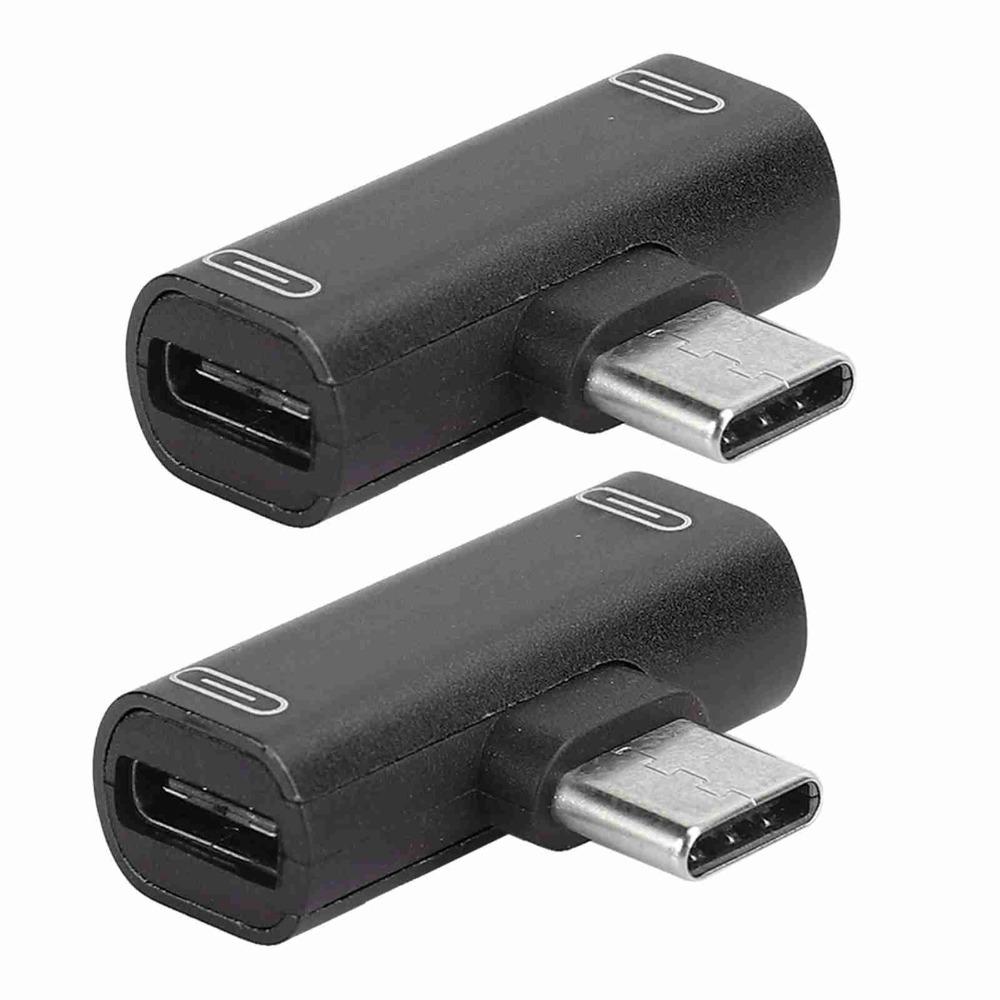 2Pcs Type C Male To Dual Type C Female Splitter Converter Data Transfer Adapter Phone Accessories