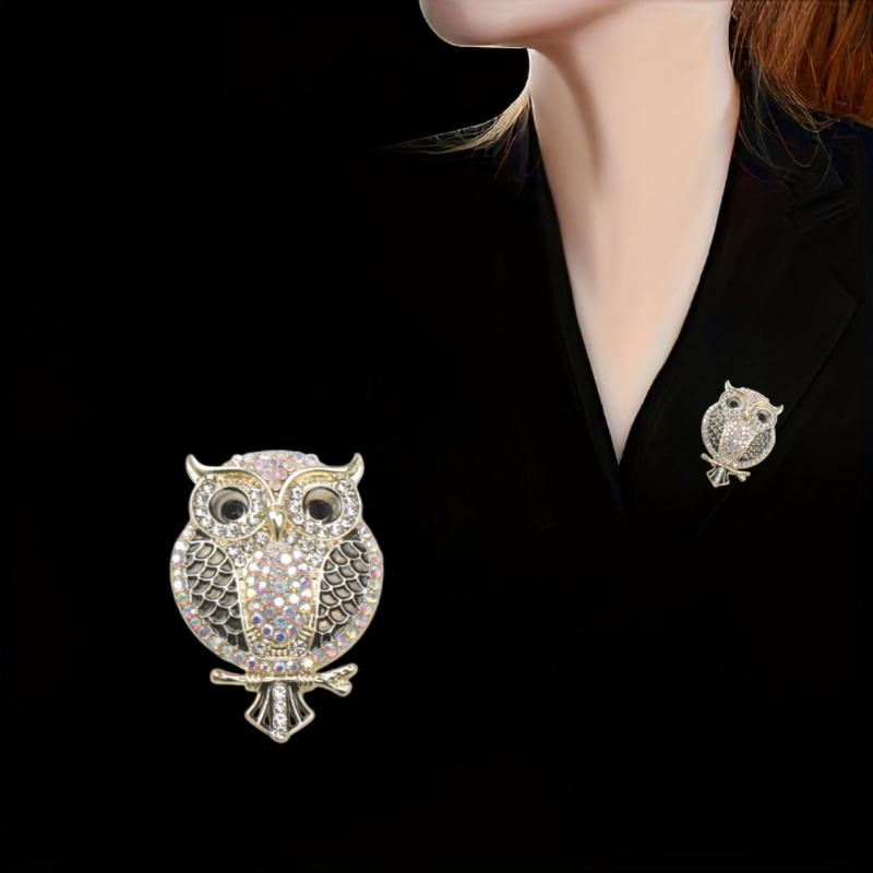 Metal Animal Owl Brooch For Women Clothing Coat Jewelry Accessries Gifts