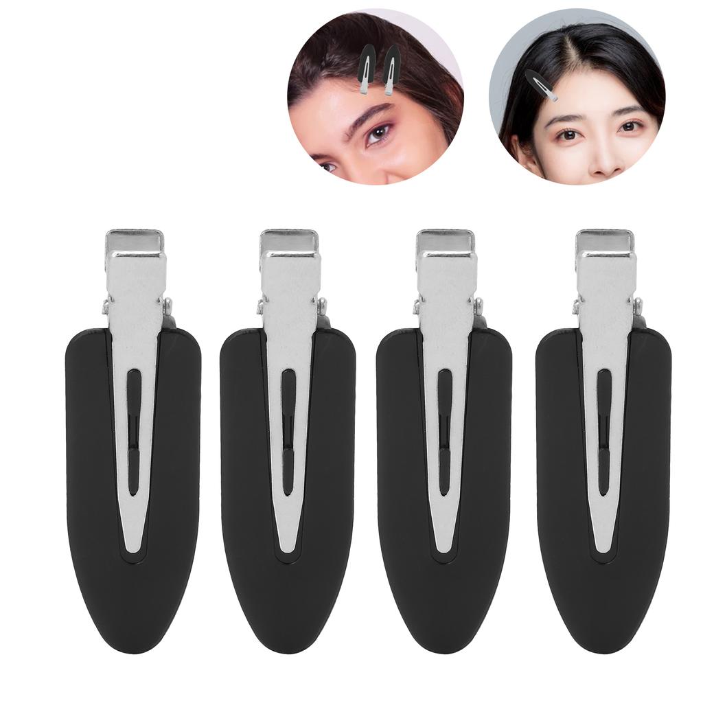 4 Pcs Makeup Hair Barrette Accessories No Bend Hair Clips No Crease Hair Styling Clips for WomenBlack