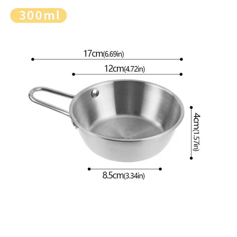 Stainless Steel Korean Style Multipurpose with Handle Bowl Cuisine Fruit Salad Bowl Induction Cooker Heatable