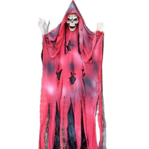 Halloween Hängendes Geister-Sensenmann-Dekor, Gruselige hängende Skelett-Requisite mit zerrissenem Gewand, Unheimliche Spukhaus-Dekoration für Indoor-Outdoor-Party
