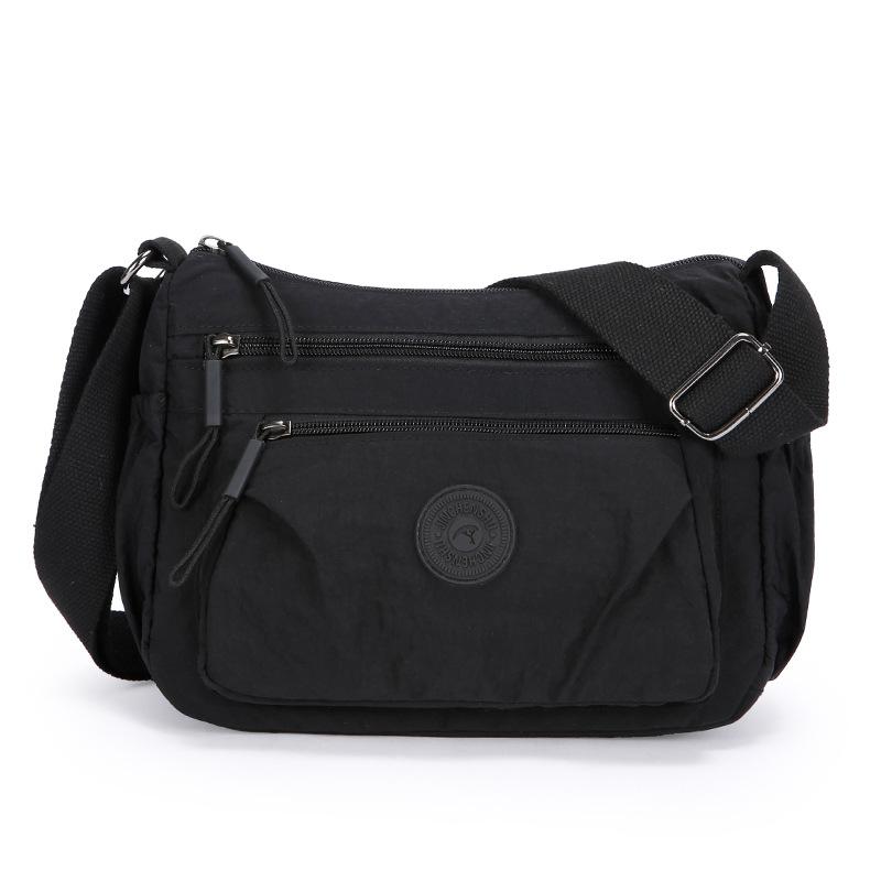 

Многослойная сумка для мамы из нейлоновой ткани, простая водонепроницаемая и прочная сумка через плечо, легкая дорожная сумка для поездок на работу, женская сумка чёрный