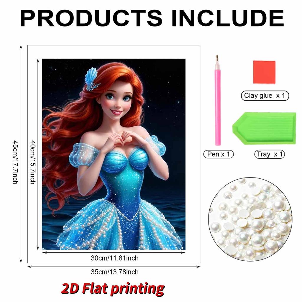 Disney The Little Mermaid DIY Pearl Artwork for ArielA Handmade Gift Suitable for Wall Decoration Ideal for Both Home and Office Settings