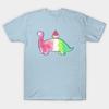Men Black Print T-shirt Watermelon Dinosaur Watercolor No-Cut Transfer Paper Print Cotton Tshirt