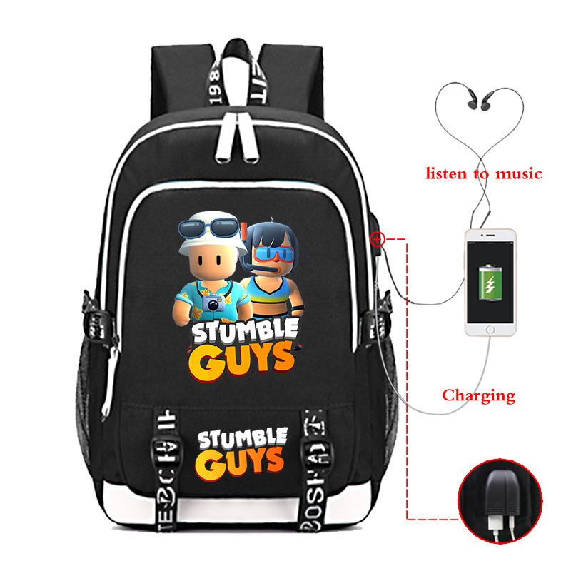 

Collision Party Stumble Guy игра мерч Веселый принт Студенческий рюкзак Дорожная сумка Сумка для походов average size