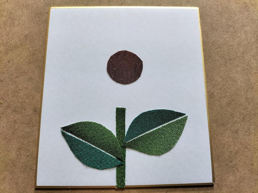 Handmade Paper Cutting Kit Chirimen Paper Collage "Sunflower"