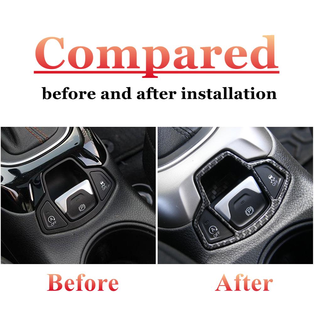 For Jeep Compass Accessories 2017 2018 2019 2020 Electronic Auto Handbrake Hand Brake Button Sticker Panel Trim Decoration Cover 4eg