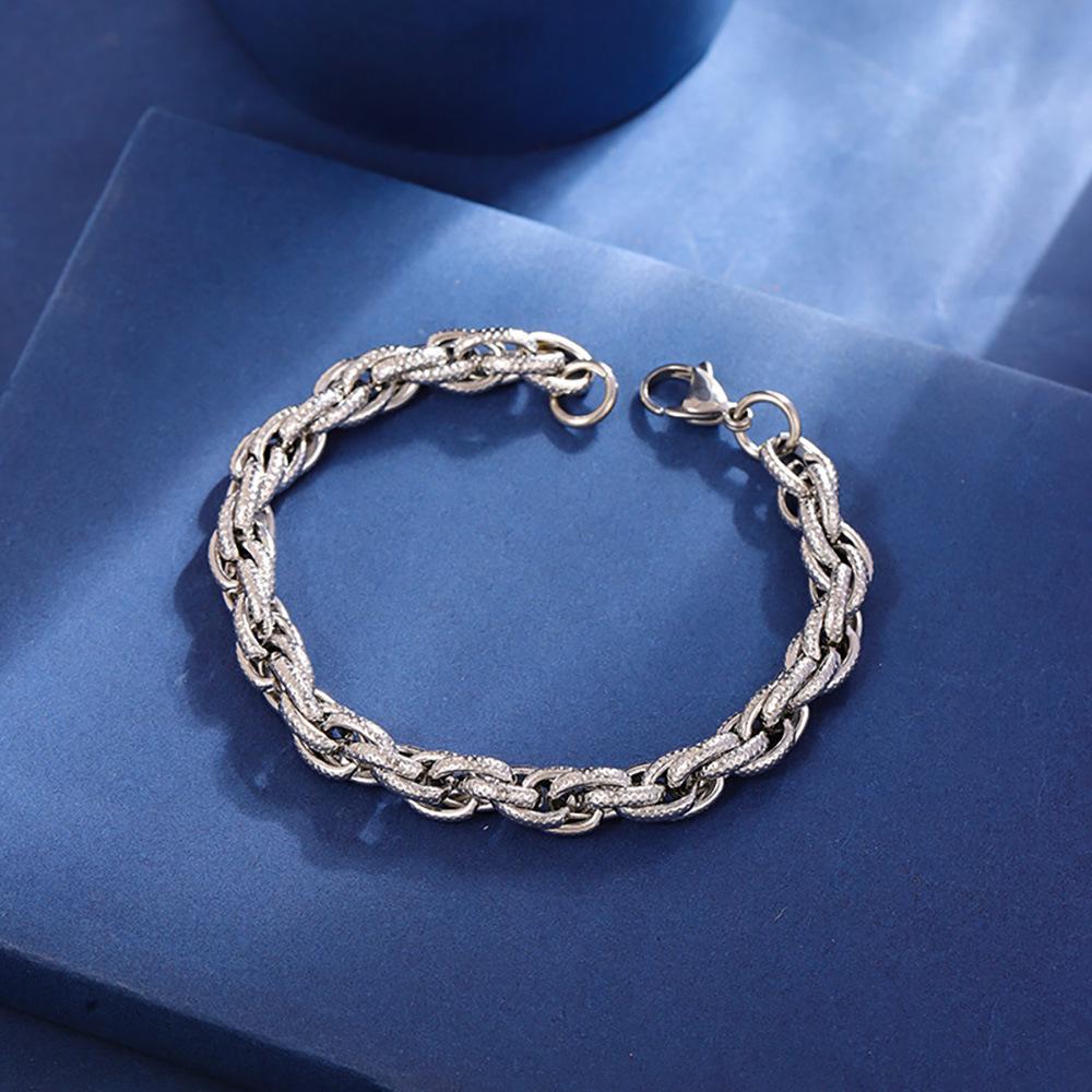 Stainless Steel Cuban Link Bracelet for Men Titanium Steel Punk Minimalist Luxury Fashion Body Jewelry