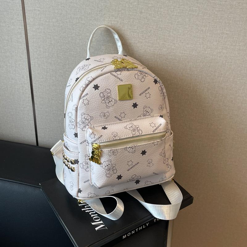 

Премиум текстура маленькая женская сумка 2024 новый простой дизайн рюкзака чувство иностранного стиля дорожный рюкзак для поездок на работу бежевый