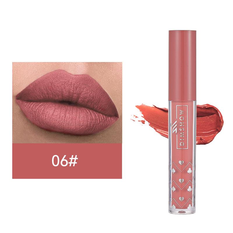 Dimshow Red Lip Tint Matte Liquid Lipstick Waterproof Easy To Color 6 Matte Bare Pink Lipstick For Girls Makeup Cosmetic 6