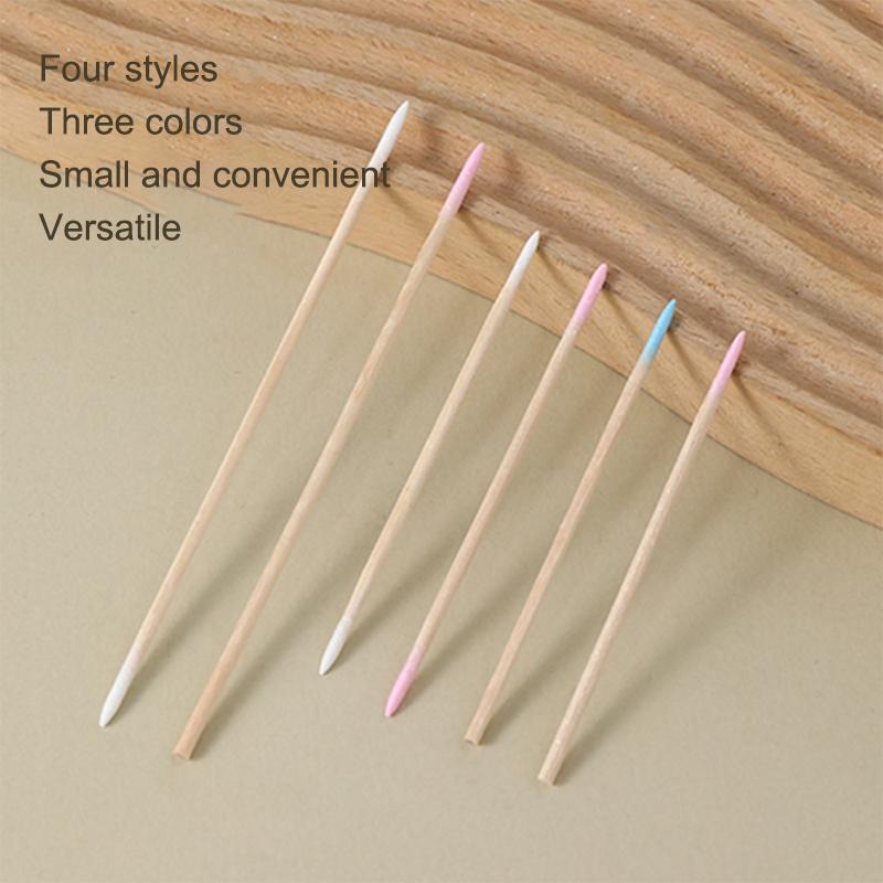 100Pcs Micro Wood Cotton Swab Eyelash Extension Tools Tatoo Microblading Cleaning Wooden Sticks Cosmetic Cotton Brush Buds Tip