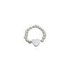 Korean Retro Geometric Heart & Clover Crystal Pearl Ring