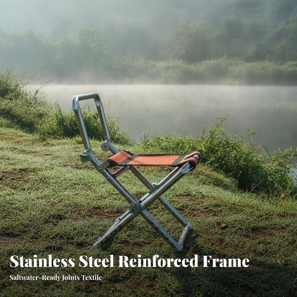 Folding Fishing Chair Compact Sturdy for Camping, Anglers, Campers