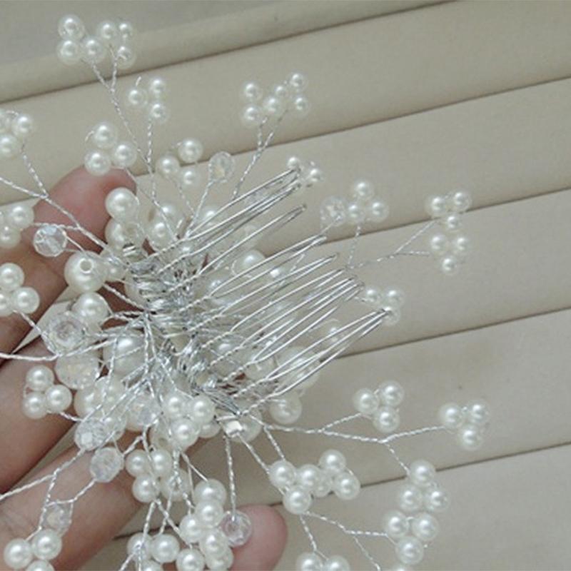 Hair Comb Flower Pearl Wedding Headdress Korean Headband Headdress Headdress Hair Comb Hair Band Bridal Ornament