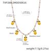 Nivora Resin Fruit Lemon Pendant Necklace For Women Imitation Zircon Stainless Steel Zircon Handmade Strand Beads Choker Zircon