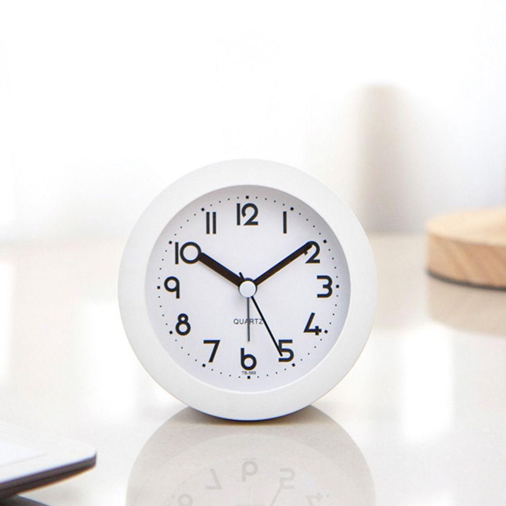 Retro Desk Clock Non-Ticking Electronic Clock Wake-up Artifact Silent Alarm Clock  Bedside Use
