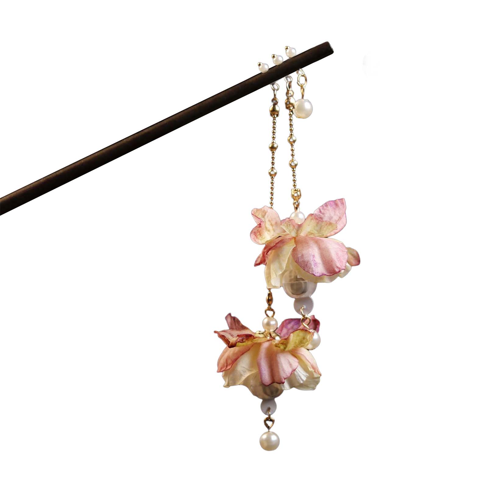 

Flowers Hair Chignon with Tassels Vintage Flower Decor Hair Chopsticks for Family Friend Neighbor Gifts фиолетовый