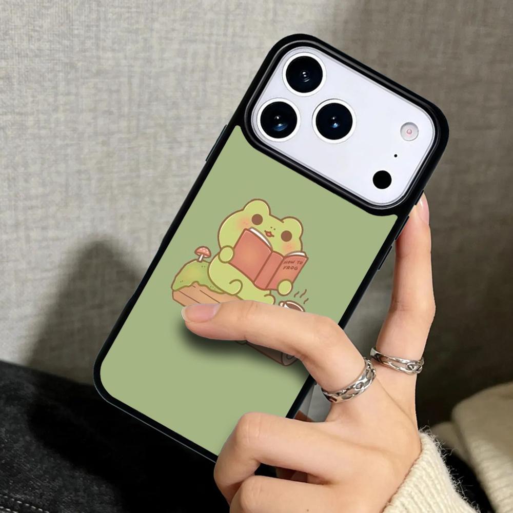 Capa Hülle für iPhone 17 Air 16 Pro Max 15 Plus 11 13 Mini 14 12 Rückseite Handyhülle Kawaii Süßer Frosch