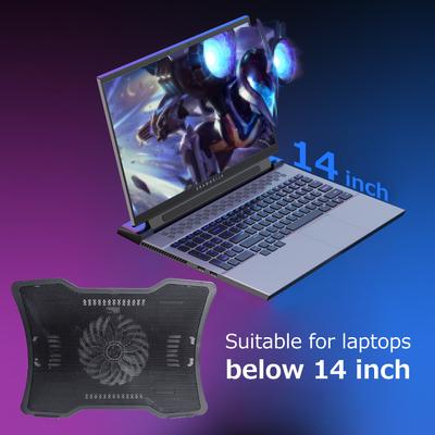 Tragbarer Laptop-Kühler Laptop-Kühlbasis Einzelner Lüfter Design Geräuscharm Zwei USB-Anschlüsse Unterstützt Laptops Unter 14 Zoll
