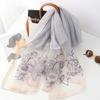 Four Season silk wool scarf women hijab pashmina shawls wrap Luxury Bandana Floral Pashmina Embroidery Scarves Foulard Fashion