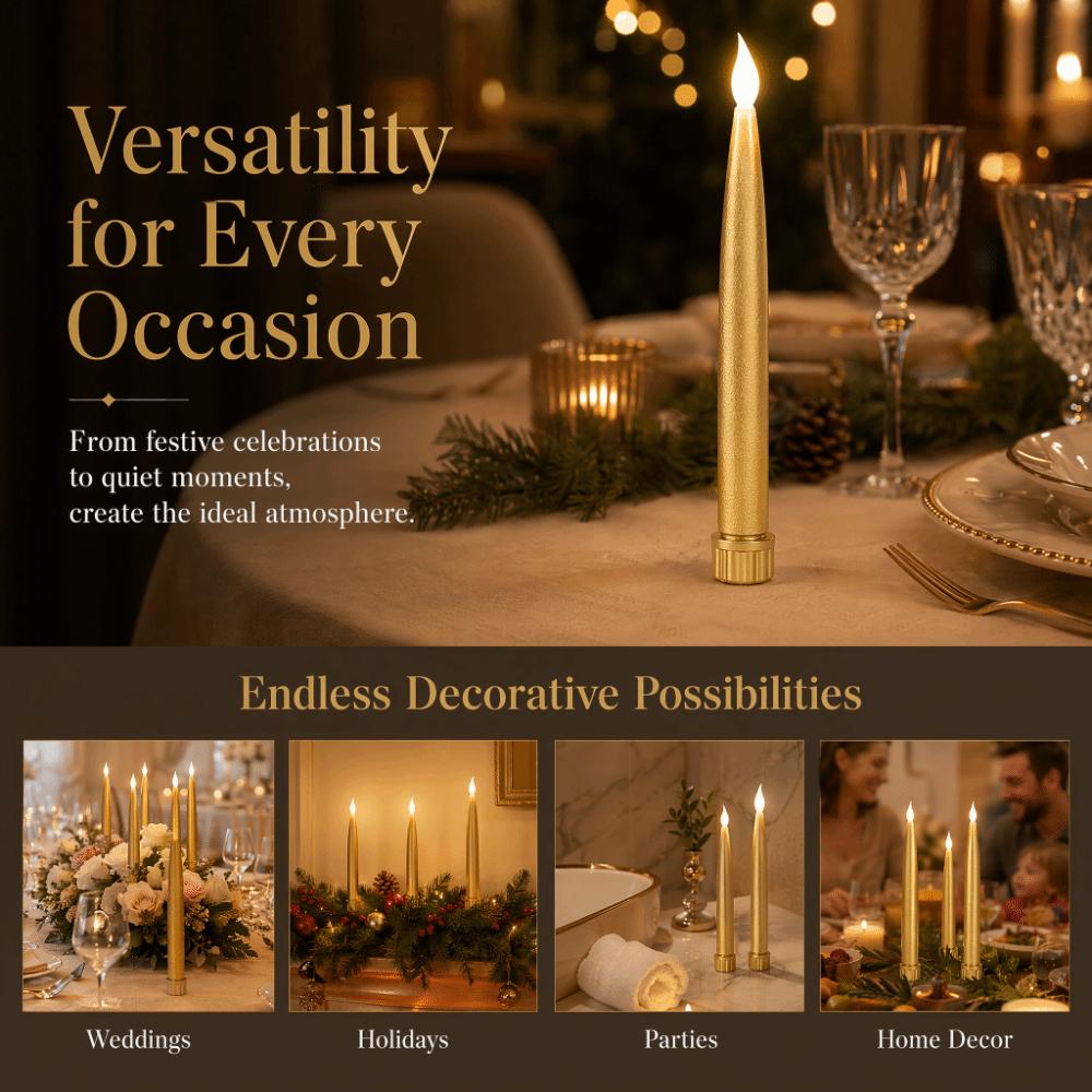 4Pcs Taper LED Candle Lamp Warm Light Electronic Candle Light  Wedding Centerpiece