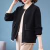 Mid-Aged Women's Knit Baseball Cardigan Jacket