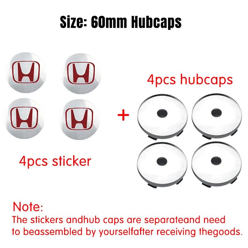 4pcs 56/60mm Car Wheel Center Cover Hub Caps Badge Auto Accessorie For Honda Mugen INSPIRE VTEC DOHC Modulo Vezel CITY CIVIC RR