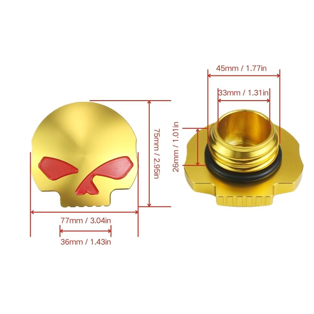 

For Harley XL883 XL1200 Dyna Fat Boy Breakout Motorcycle Accessory Modification Skull Fuel Tank Cap 19010135