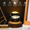 3D Moon Crystal Ball Astronomy Galaxy Solar System Saturn Luminous Balls Snow Glass Globe Night Light Home Desktop Decoration