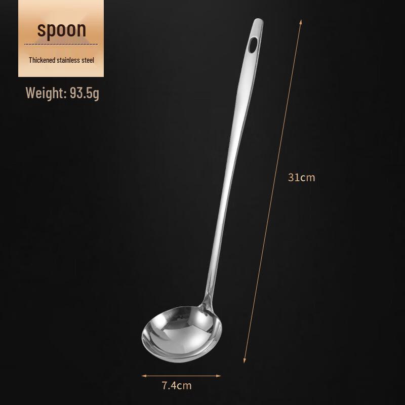 

Утолщенная суповая ложка из нержавеющей стали с длинной ручкой