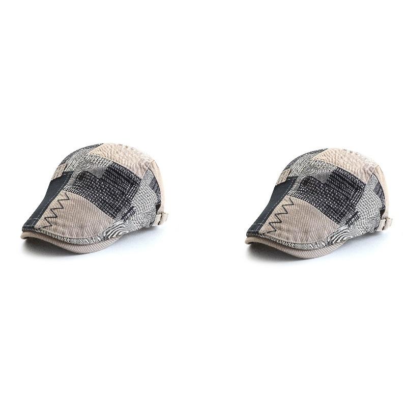 Men Beret Hat Cotton Buckle Adjustable Newsboy Hats Cabbie Gatsby Cap