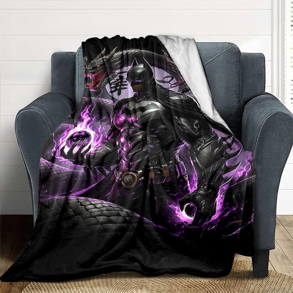 1pc Batman Dragon Flannel Blanket Soft Warm Throw for Home, Office, Travel, All Season Cozy Bedding Gift, Office