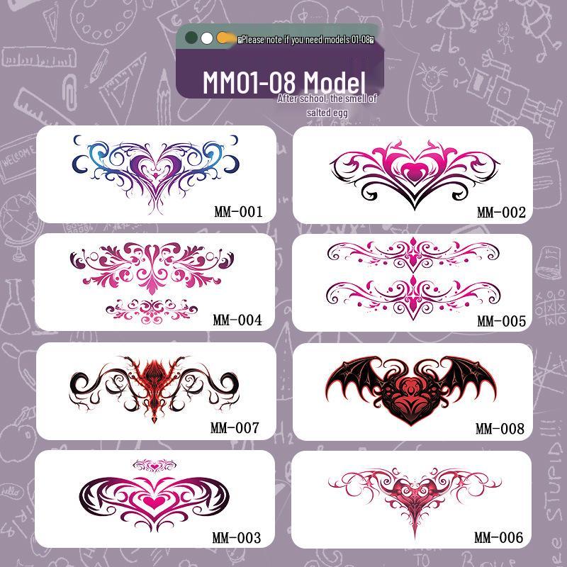 Красочные Водонепроницаемые Сексуальные Наклейки-Татуировки Суккуб для Интимных Зон - Неотражающие и Устойчивые к Поту 8*16CM