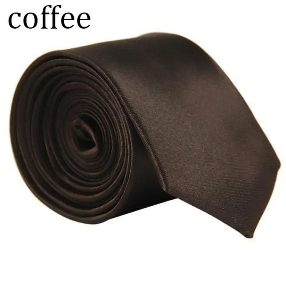 Men Solid Color Narrow Edition Smooth Tie for Men's New Product Formal Polyester Casual Hand Tie Wedding Suits Creative Gifts