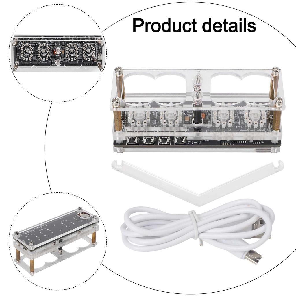LED Nixie Clock IN12 Retro Glow Tube Clock with Energy Efficient Features and Innovative USB Power Functionality