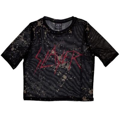 Slayer Womens/Ladies Scratchy Logo Mesh Crop Top