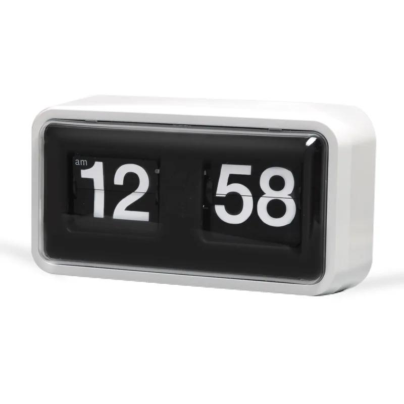 

Japanese Style Modern Minimalist Flip Clock Transparent Box Design Black White Table Clock/Desk Clock for Living Room Decoration белый